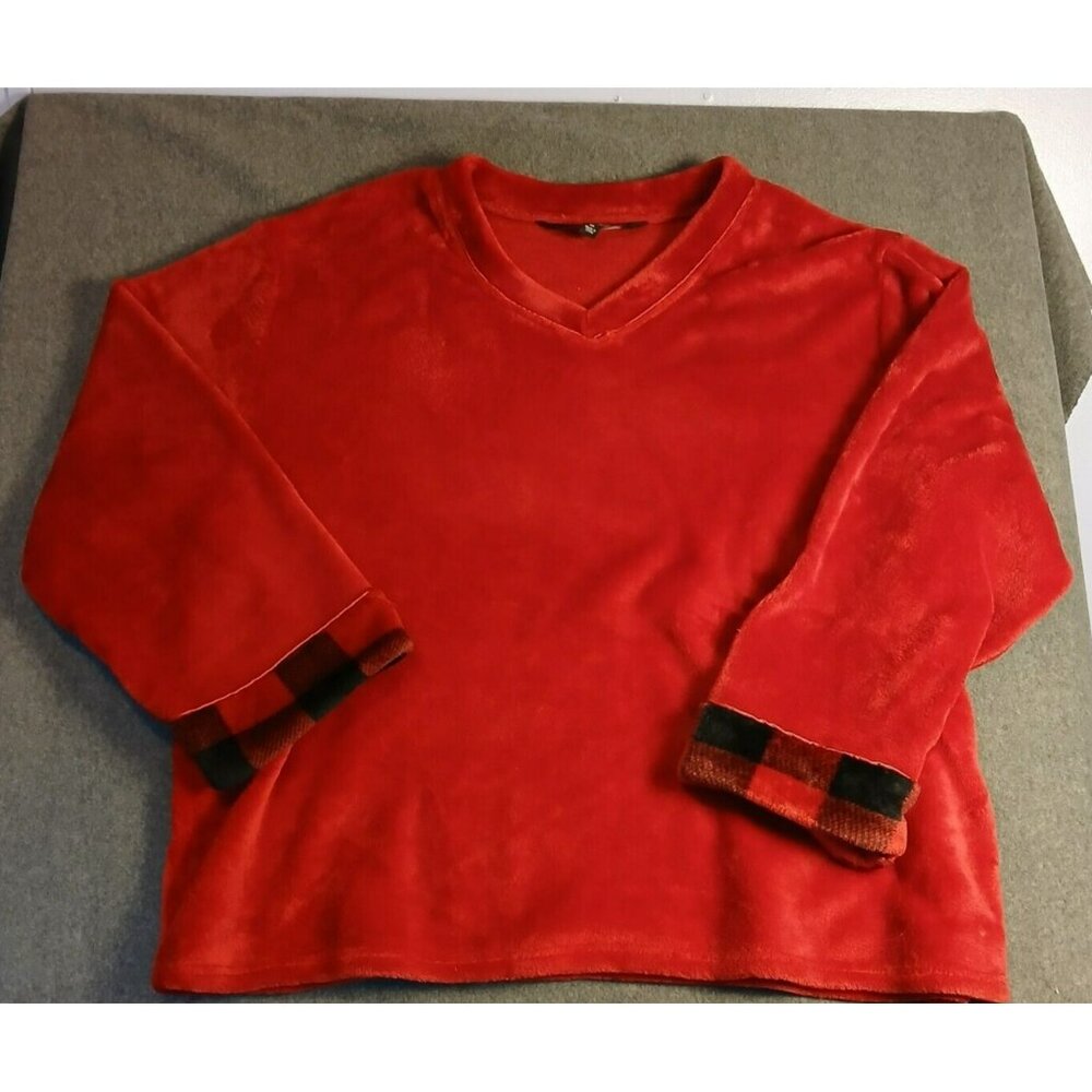 Soft and Cozy Company PJ top- Size 3XL Warm and Comfy-Red